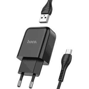 Sieťová nabíjačka HOCO Vigour N2 USB + kábel microUSB 2A čierna