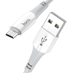 Kábel HOCO Ferry X70, USB na microUSB 2,4A, 1m, biely