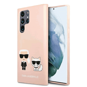 Plastové puzdro Karl Lagerfeld na Samsung Galaxy S22 Plus 5G KLHCS22MSSKCI Silicone Karl & Choupette Magsafe ružové