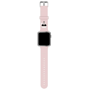 Náhradný remienok na Apple Watch 38/40mm KLAWMSLCKP Karl Lagerfeld Karl and Choupette ružový