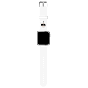 Náhradný remienok na Apple Watch 38/40mm KLAWMSLCKW Karl Lagerfeld Karl and Choupette biele