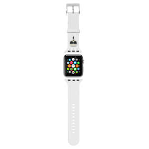 Náhradný remienok na Apple Watch 42/44mm KLAWLSLKW Karl Lagerfeld Karl Head biely