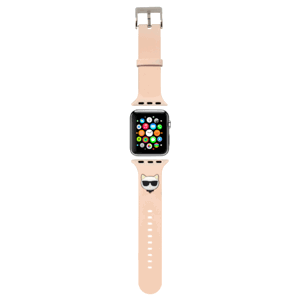 Náhradný remienok na Apple Watch 38/40mm Karl Lagerfeld KLAWLSLCP Choupette Head ružový