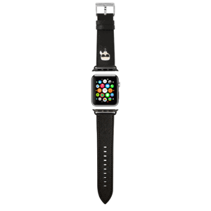 Náhradný remienok na Apple Watch 42/44mm Karl Lagerfeld KLAWLOKHK Karl Head PU čierne