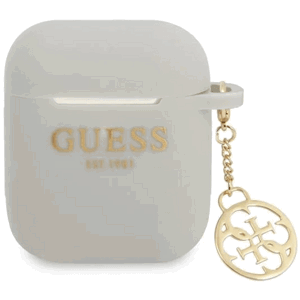 Silikónové puzdro Guess na Apple Airpods 1/2 GUA2LSC4EG 4G Charm sivé