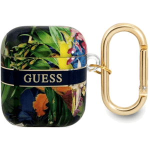 Silikónové puzdro Guess na Apple Airpods 1/2 GUA2HHFLB TPU Flower Print modré