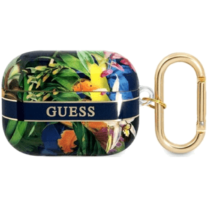 Silikónové puzdro Guess na Apple Airpods Pro GUAPHHFLB TPU Flower Print modré