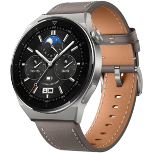 Huawei Watch GT 3 Pro Titanium 46mm Leather Strap šedé