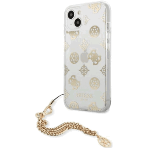 Plastové puzdro Guess na Apple iPhone 13 Mini GUHCP13SKSPEGO Peony Chain zlaté