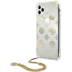 Plastové puzdro Guess na Apple iPhone 11 Pro Max GUHCN65KSPEGO Peony Chain zlaté