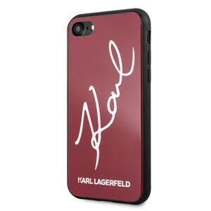 Plastové puzdro Karl Lagerfeld na Apple iPhone 7/8/SE 2020/2022 KLHCI8DLKSRE Signature Glitter červené