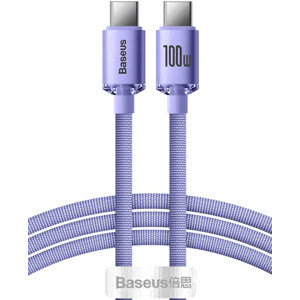 Kábel Baseus Crystal Shine CAJY000605, Type C to Type C PD100W, 1,2m, fialový