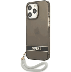 Plastové puzdro Guess na Apple iPhone 13 Pro Max GUHCP13XHTSGSK Translucent Stap čierne