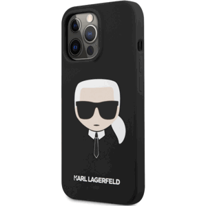 Silikónové puzdro Karl Lagerfeld na Apple iPhone 13 Pro Max KLHMP13XSLKHBK Liquid Silicone MagSafe čierne