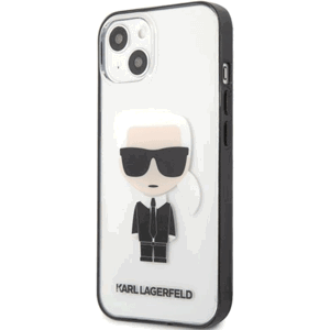 Plastové puzdro Karl Lagerfeld na Apple iPhone 13 Mini KLHCP13SHIKCK Ikonik Karl transparentné