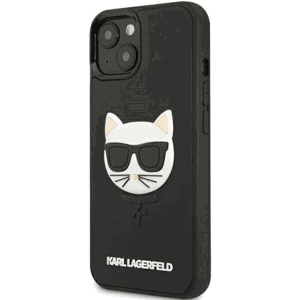 Plastové puzdro Karl Lagerfeld na Apple iPhone 13/13 Pro KLHCP13MCH3DBK 3D Rubber Choupette čierne