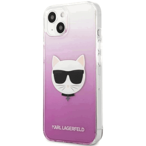 Plastové puzdro Karl Lagerfeld na Apple iPhone 13 Mini KLHCP13SCTRP Choupette Head ružové