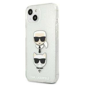 Kryt na Apple iPhone 13 mini Karl Lagerfeld Glitter Karl`s & Choupette KLHCP13SKCTUGLS strieborné