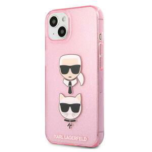 Kryt na Apple iPhone 13 mini Karl Lagerfeld Glitter Karl`s & Choupette KLHCP13SKCTUGLP ružové