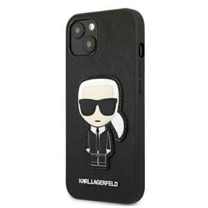 Kryt na Apple iPhone 13 Mini Karl Lagerfeld Saffiano Ikonik Karl`s Patch KLHCP13SOKPK čierne