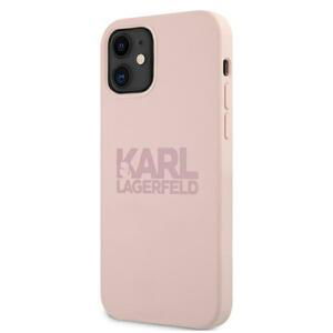 Kryt na Apple iPhone 12 mini Karl Lagerfeld Silicone Stack Logo KLHCP12SSTKLTLP ružové