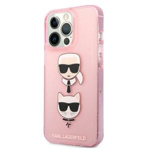 Kryt na Apple iPhone 13 Pro Max Karl Lagerfeld Glitter Karl`s & Choupette KLHCP13XKCTUGLP ružové