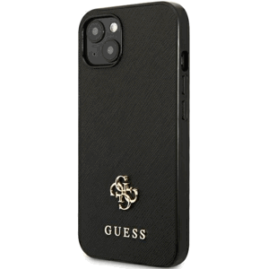 Plastové puzdro Guess na Apple iPhone 13 GUHCP13MPS4MK Saffiano Small 4G čierne