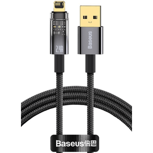 Kábel Baseus Explorer CATS000401, USB to Lightning 2.4A, 2m, čierny