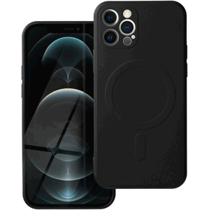 Silikónové puzdro na Apple iPhone 12 Pro Silicone Mag Cover čierne
