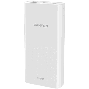 Powerbanka Canyon PB-2001 20 000 mAh 2xUSB, microUSB, USB-C, 10W, biela