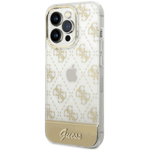 Kryt na Apple iPhone 14 Pro Guess Peony Glitter Script Logo GUHCP14LHG4MHG zlaté