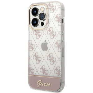 Kryt na Apple iPhone 14 Pro Guess Peony Glitter Script Logo GUHCP14LHG4MHP ružové