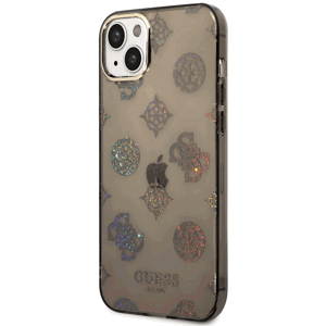 Kryt na Apple iPhone 14 Plus Guess Peony Glitter GUHCP14MHTPPTK čierne