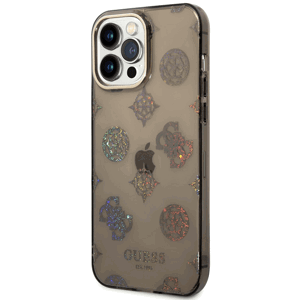 Kryt na Apple iPhone 14 Pro Guess Peony Glitter GUHCP14LHTPPTK čierne