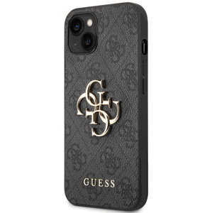 Kryt na Apple iPhone 14 Plus Guess PU 4G Metal Logo GUHCP14M4GMGGR sivé