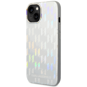 Kryt na Apple iPhone 14 Karl Lagerfeld Iridescent Monogram KLHCP14SLGMMSV3 strieborné