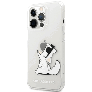 Kryt na Apple iPhone 14 Pro Karl Lagerfeld Choupette Eat KLHCP14LCFNRC Transparentné