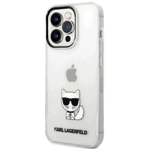 Kryt na Apple iPhone 14 Pro Max Karl Lagerfeld Choupette Logo KLHCP14XCTTR Transparentné