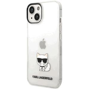 Kryt na Apple iPhone 14 Karl Lagerfeld Choupette Logo KLHCP14SCTTR transparentné