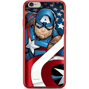 Silikónové puzdro na Apple iPhone XR Marvel Chrome Captain America 004 červené