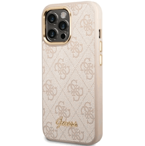 Puzdro Guess na Apple iPhone 14 Pro Max GUHCP14XHG4SHP Metal Outline Script ružové