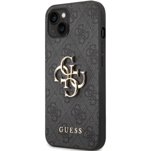 Plastové puzdro Guess na Apple iPhone 14 GUHCP14S4GMGGR 4G Metal Logo sivé