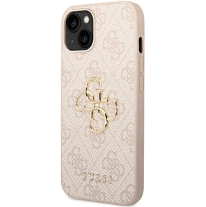 Plastové puzdro Guess na Apple iPhone 14 Pro GUHCP14L4GMGPI 4G Metal Logo ružové