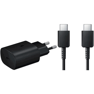 Rýchlonabíjačka Samsung EP-TA800EBE 25W USB-C + kábel Samsung EP-DA705BBE USB-C, čierna (Bulk)