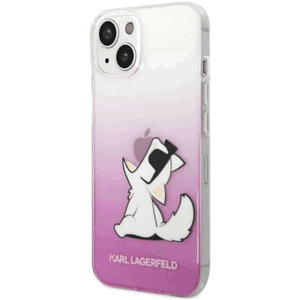 Plastové puzdro Karl Lagerfeld na Apple iPhone 14 KLHCP14SCFNRCPI Choupette Eat ružové