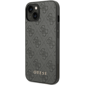 Plastové puzdro Guess na Apple iPhone 14 Pro Max GUHCP14XG4GFGR 4G Gold Logo sivé