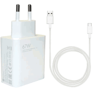 Rýchlonabíjačka Xiaomi MDY-12-EH 67W + USB-C 6A kábel - biela