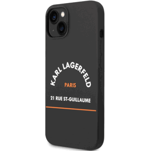 Plastové puzdro Karl Lagerfeld na Apple iPhone 14 Pro KLHCP14LSRSGHLK Rue St Guillaume čierne