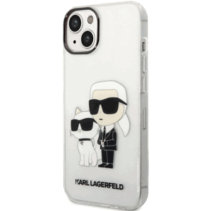 Plastové puzdro Karl Lagerfeld na Apple iPhone 12/12 Pro KLHCP12MHNKCTGT Translucent Karl and Choupette NFT transparentné