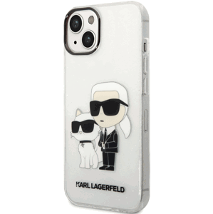 Plastové puzdro Karl Lagerfeld na Apple iPhone 13 Pro KLHCP13LHNKCTGT Translucent Karl and Choupette NFT transparentné